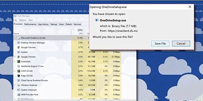 Win10系统Microsoft OneDrive占用CPU高
