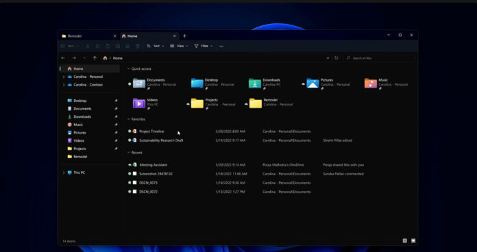 Windows 11文件资源管理器支持标签