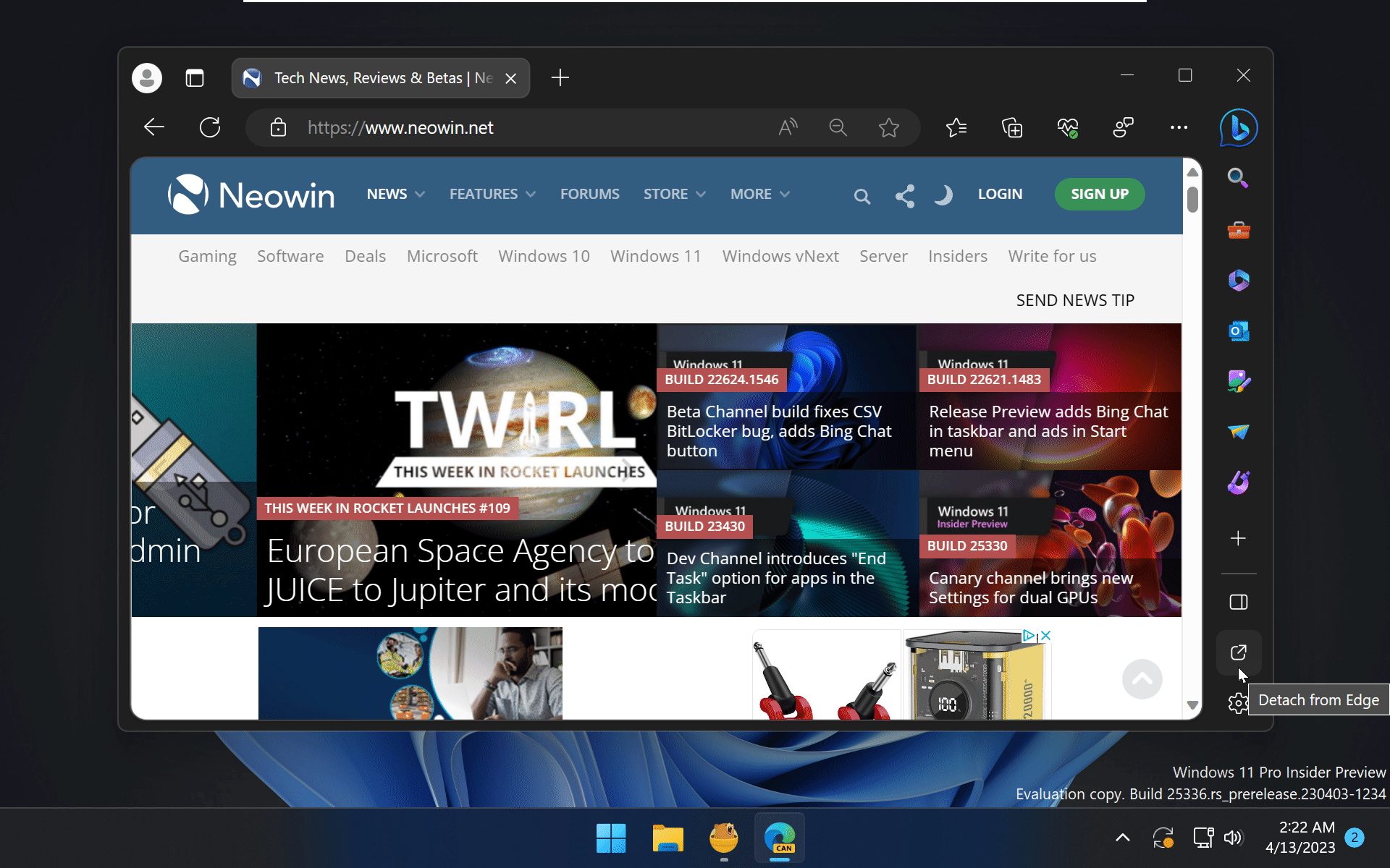 微软 Edge Canary 114.0.1791.0版本可