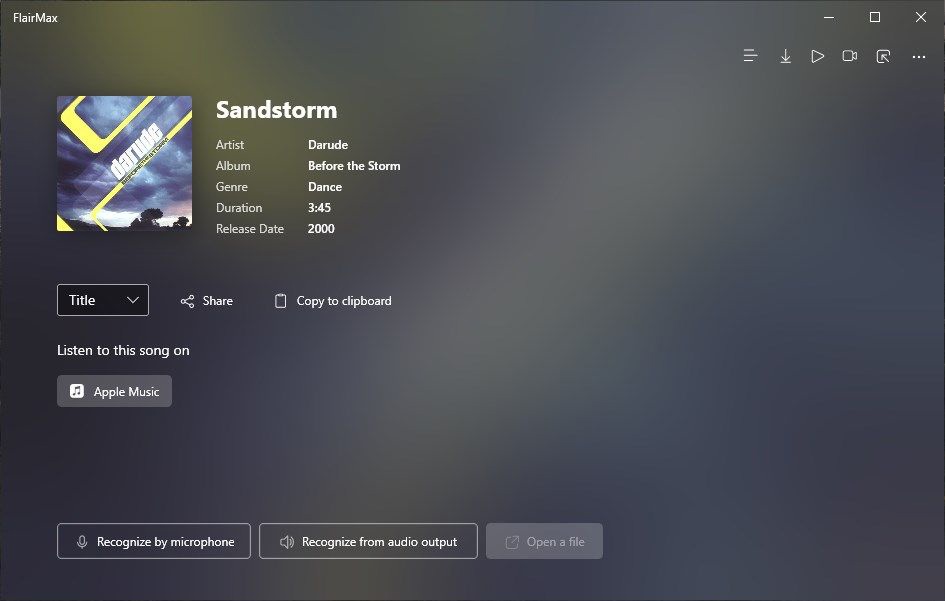 听歌识曲应用 FlairMax Beta：Win10 平