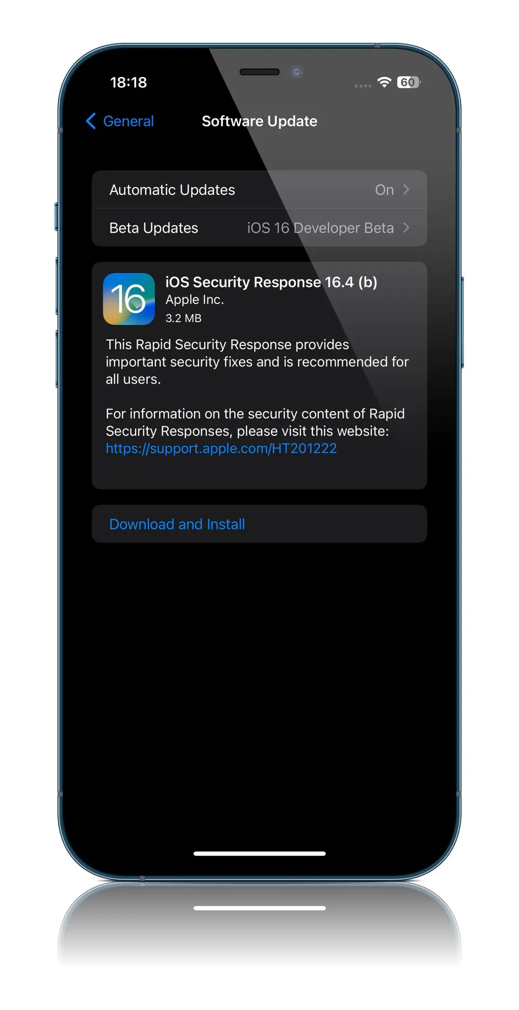 苹果向 iOS 16.4 / macOS 13.3 Beta 推送第二个快速安全响应（RSR）更新