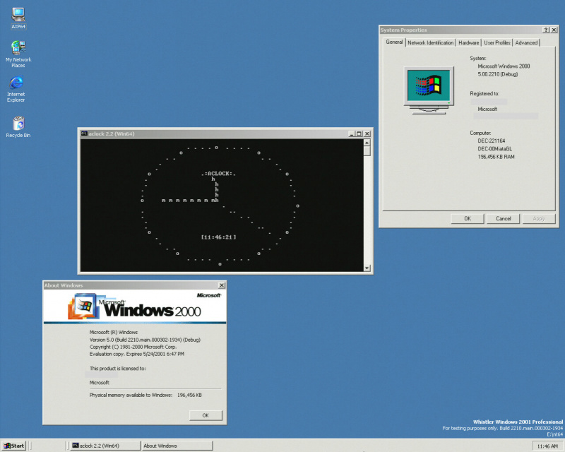 首个 64 位 Windows 2000 系统的测试版本被发现